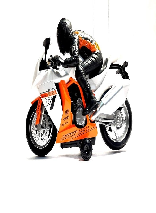 Brighterbee Remote Control R1 Motorbike Toy with Light and Sound, 360 Degree Rotation, Multicolor - Image 2